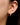 Close-up of a woman's ear showcasing MoissaniteHoopEarringswithMorganite