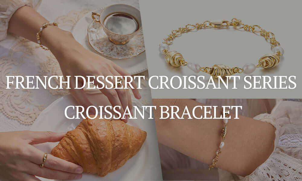 French Dessert Croissant Series - Pearl Croissant Bracelet