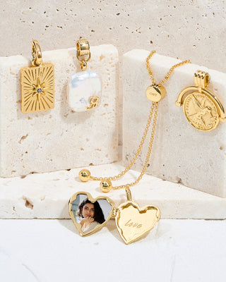 heart shape photo pendant charm with engraving service