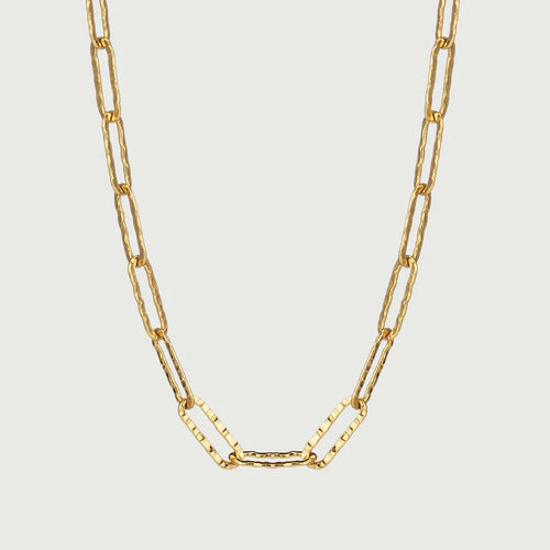 Textured Paperclip Chain Necklace