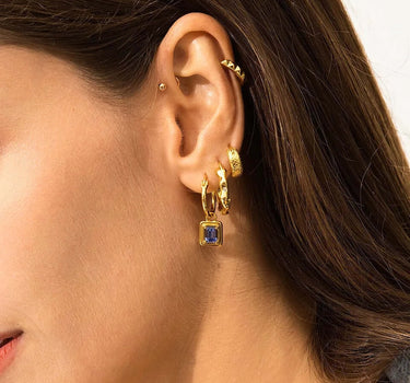 Treaded Edge Hoop Earrings