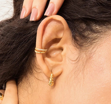 Dual Sparkle Moissanite Ear Cuffs
