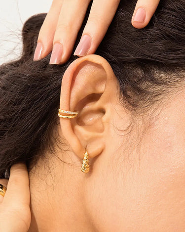 Dual Sparkle Moissanite Ear Cuffs
