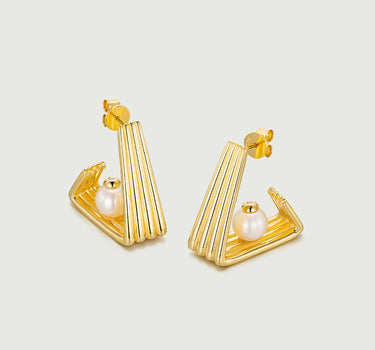 Akoya Pearl Doric Order Geometry Earrings