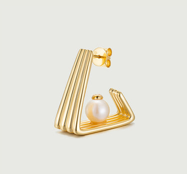 Akoya Pearl Doric Order Geometry Earrings