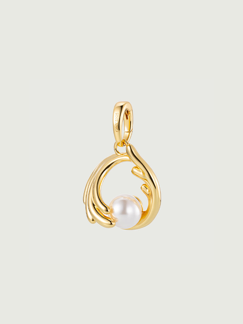 Akoya Pearl Pendant Charm with wing shape