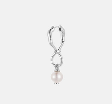 Akoya Pearl Silver Twist Earrings