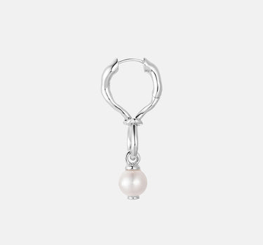 Akoya Pearl Silver Twist Earrings