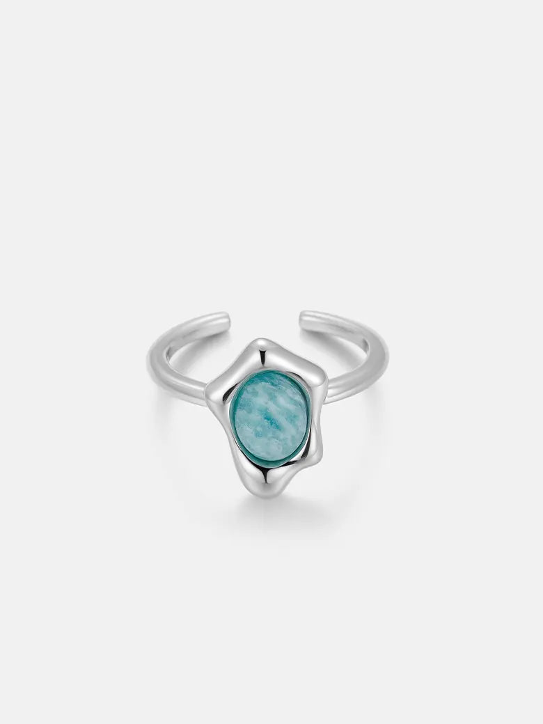 Amazonite Stacking Silver Open Ring