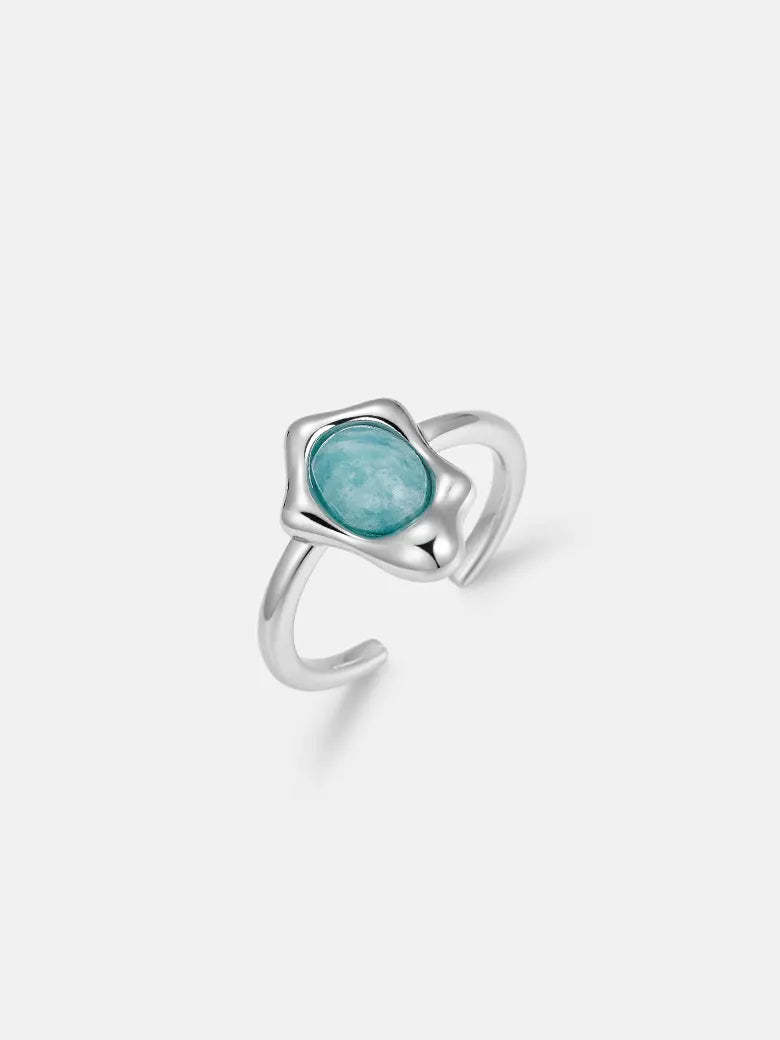 Amazonite Stacking Silver Open Ring