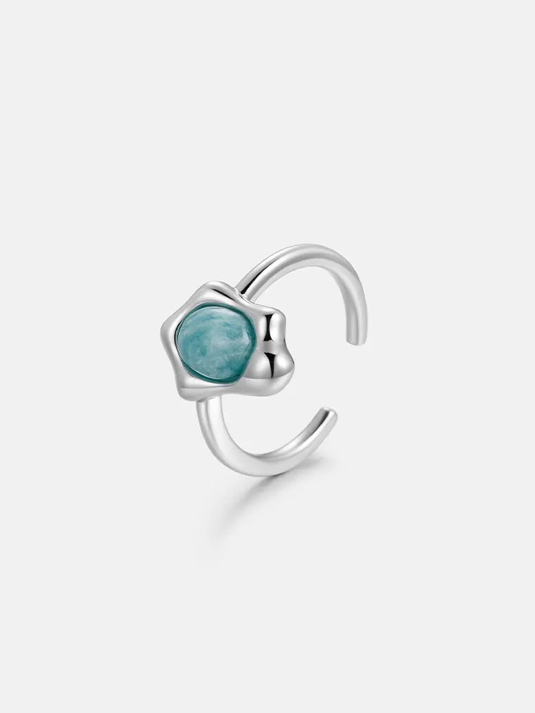 Amazonite Stacking Silver Open Ring