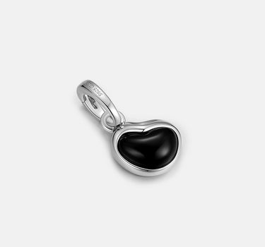 Aphrodite Black Onyx Heart Silver Charm