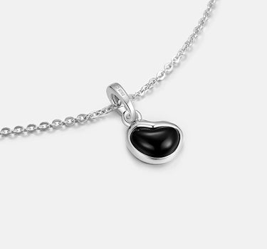 Aphrodite Black Onyx Heart Silver Charm