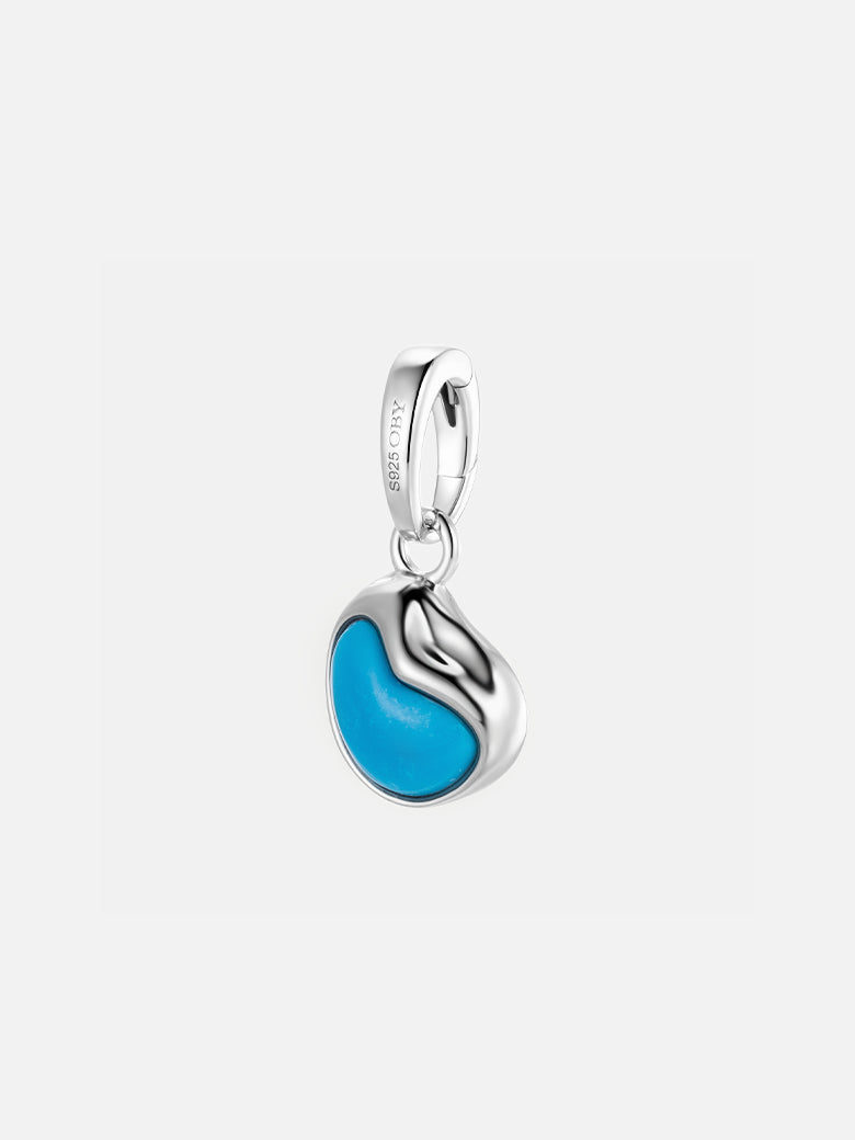 Aphrodite Heart Turquoise Silver Pendant Charm