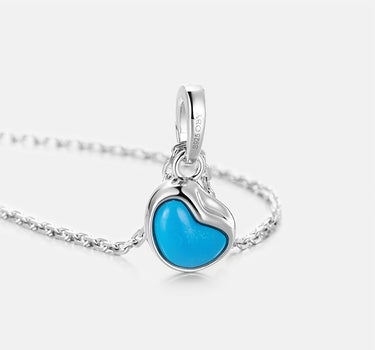 Aphrodite Heart Turquoise Silver Pendant Charm