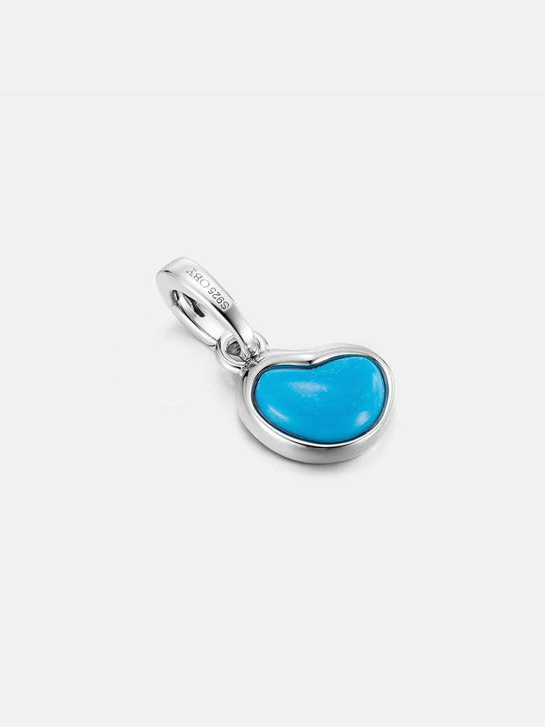 Aphrodite Heart Turquoise Silver Pendant Charm