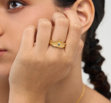 Aquamarine Crown Ring