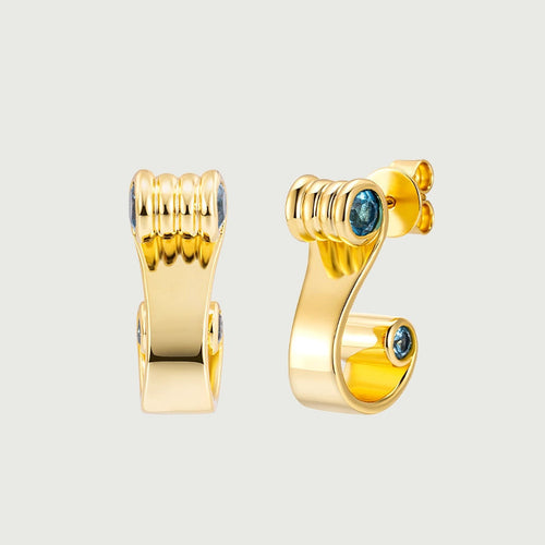 gold vermeil Aquamarine Ionic Order Earrings