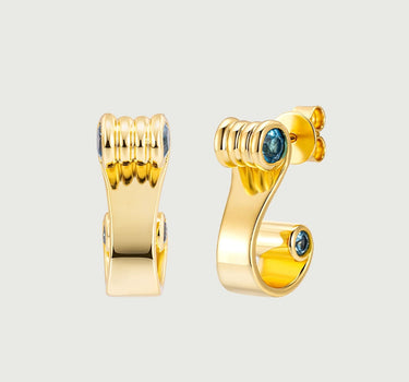 gold vermeil Aquamarine Ionic Order Earrings