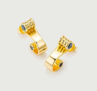 gold vermeil Aquamarine Ionic Order Earrings