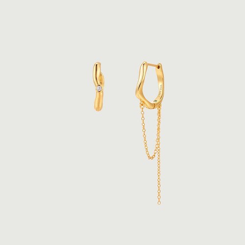 Asymmetrical Flow Hoop Earrings