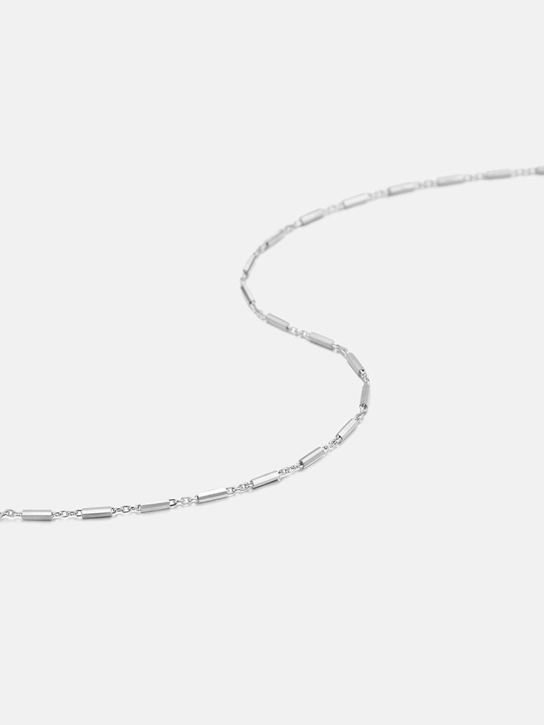 Bar Link Silver Chain Necklace