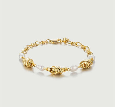 Baroque Pearl Cascade Croissant Bracelet