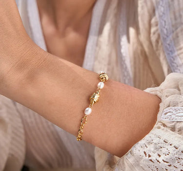 Baroque Pearl Cascade Croissant Bracelet