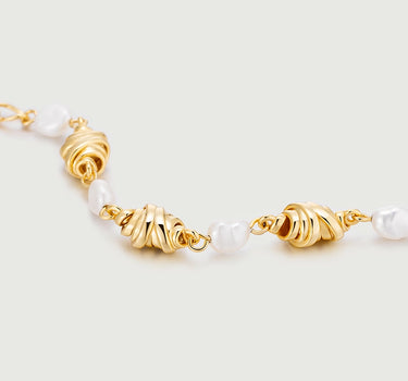 Baroque Pearl Cascade Croissant Bracelet