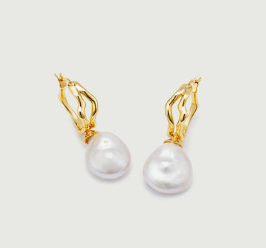 Baroque Pearl Large Hoop Earrings