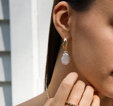 Baroque Pearl Large Hoop Earrings