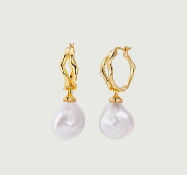 Baroque Pearl Large Hoop Earrings