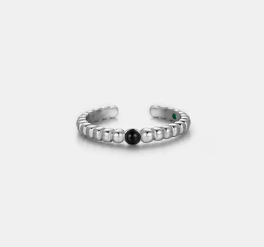 Beaded Black Onyx Ring