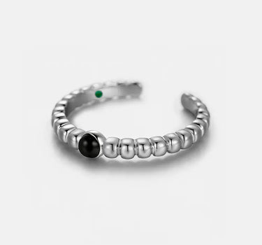 Beaded Black Onyx Ring