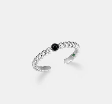 Beaded Black Onyx Ring