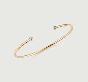Bezel Set Emerald Bangle