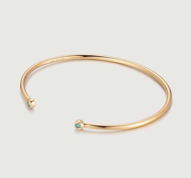 Bezel Set Emerald Bangle