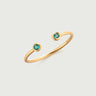 Bezel Set Emerald Open Ring