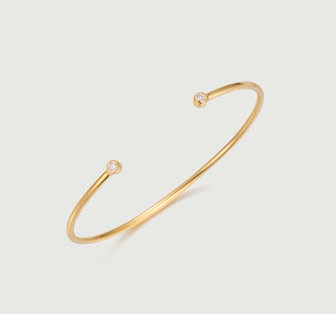 Bezel Set Moissanite Bangle