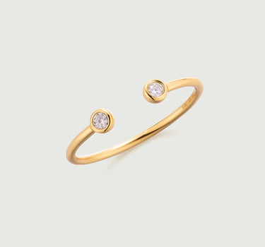 Bezel Set Moissanite Open Ring