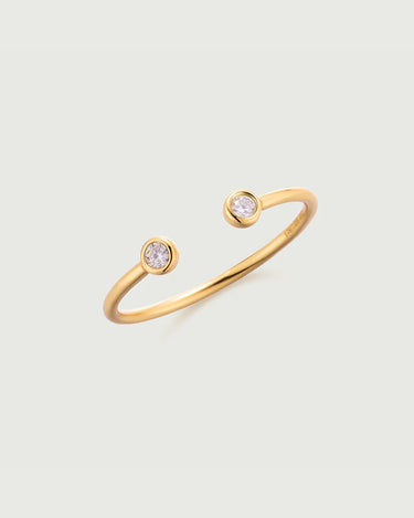 Bezel Set Moissanite Open Ring