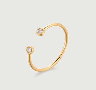 Bezel Set Moissanite Open Ring