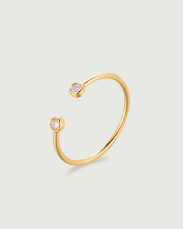Bezel Set Moissanite Open Ring