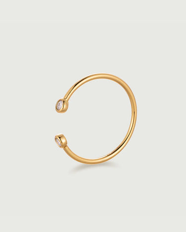 Bezel Set Moissanite Open Ring