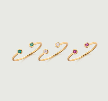 Bezel Set Open Ring Set-obyjewelry