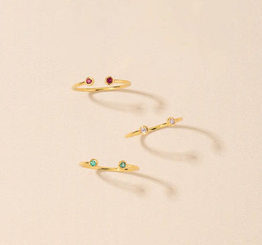 Bezel Set Open Ring Set-obyjewelry
