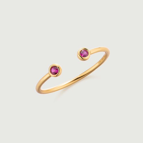 Bezel Set Ruby Open Ring