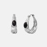 Black Onyx Bold Hoop Earrings