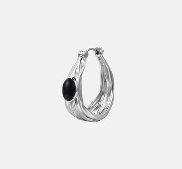 Black Onyx Bold Hoop Earrings