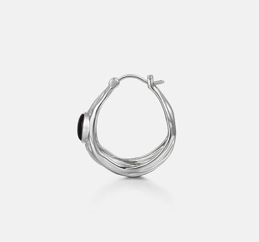 Black Onyx Bold Hoop Earrings